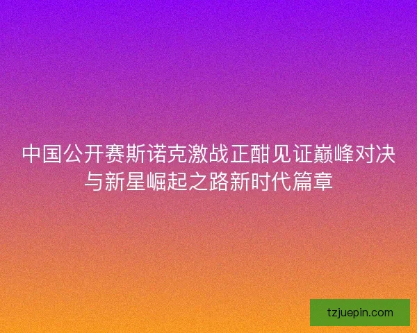 中国公开赛斯诺克激战正酣见证巅峰对决与新星崛起之路新时代篇章